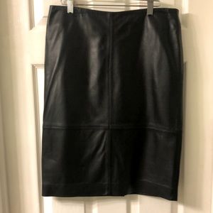 Black leather skirt